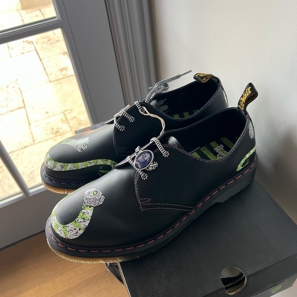 DR MARTENS 1461 WB BEETLEJUICE SMOOTH LEATHER OXFORD SHOES - Picture 10 of 16